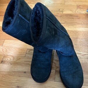 UGG Black Winter Boots Ankle Height Suede
